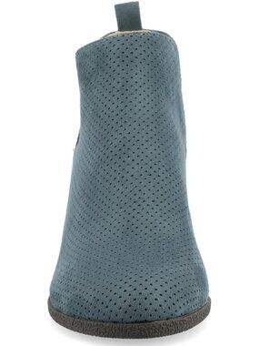 #9 Journee Collection Women's Mylee Perforated Wedge Ankle Booties - Blue